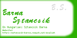 barna sztancsik business card